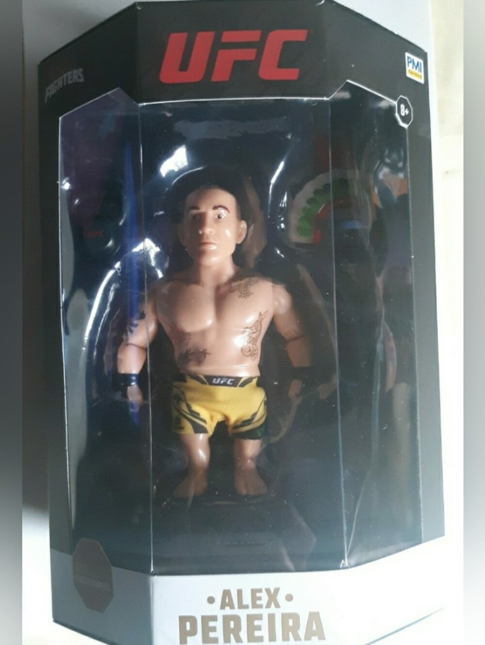 UFC Collectible Action Figure with Yellow and Black Fight Shorts